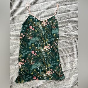 Summersalt x Rifle Paper Co Emerald Peacock Cloud 9 Cami Slip Dress Large